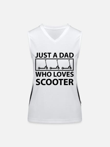 E-Scooter Scooter - Women's Functional Contrast Tank Top - white/black - Front