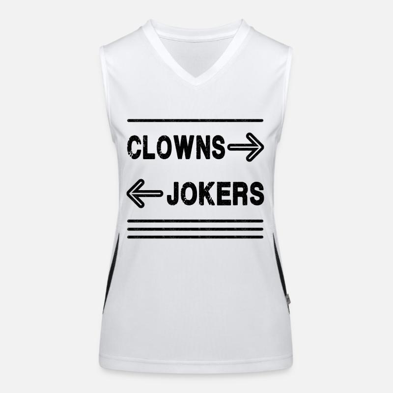 Clowns Left, Jokers Right - Meme Women's Functional Contrast Tank Top