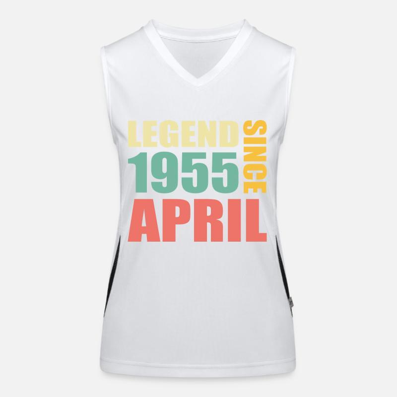 68th birthday April Born 1955 Gift idea Women's Functional Contrast Tank Top