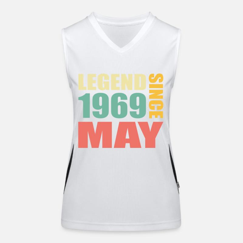 54e anniversaire mai millésime 1969 Idée cadeau Débardeur respirant contrasté Femme