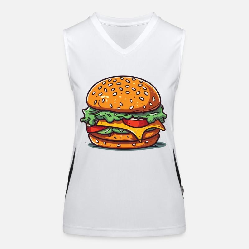 A huge burger - Women's Functional Contrast Tank Top - white/black