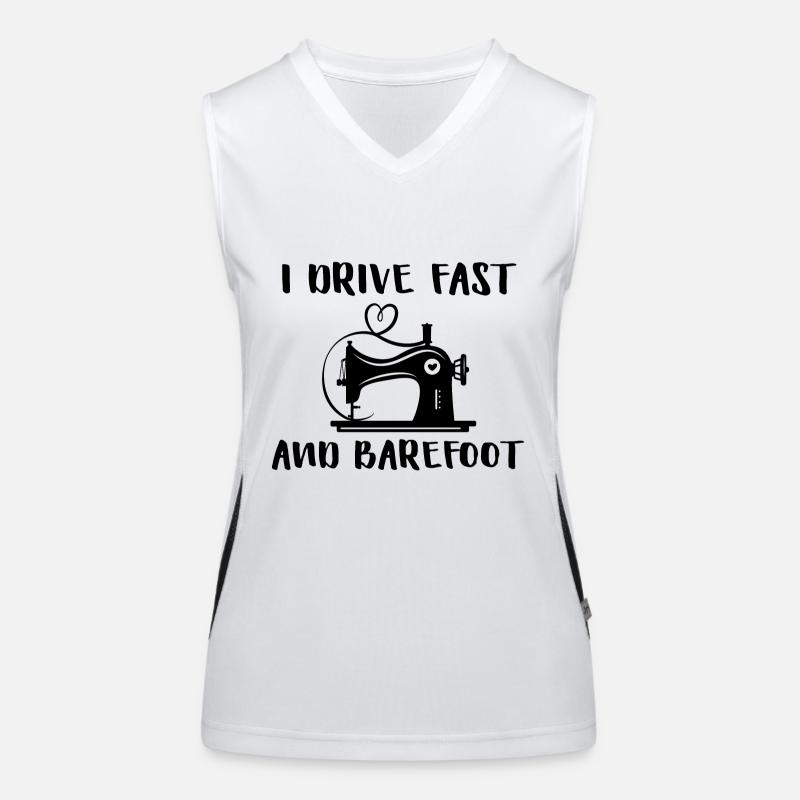 I drive fast and Barefoot Funktionelles Kontrast-Tank Top für Frauen