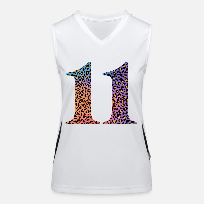 11. Geburtstag Leopard Funktionelles Kontrast-Tank Top für Frauen