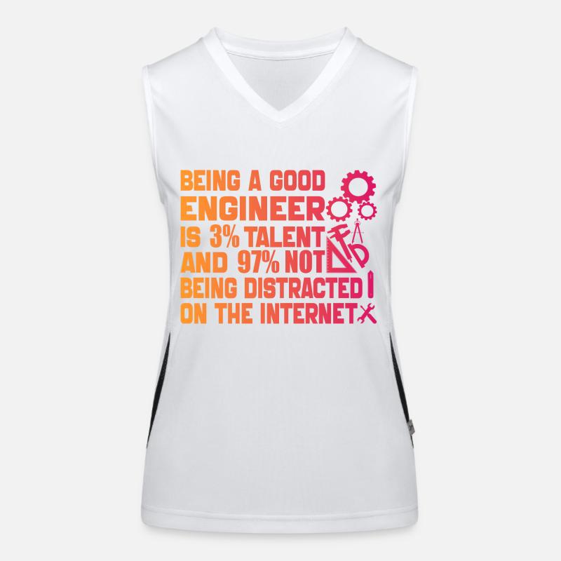 Funny Engineer Men Women Mechanical Engineering Débardeur respirant contrasté Femme