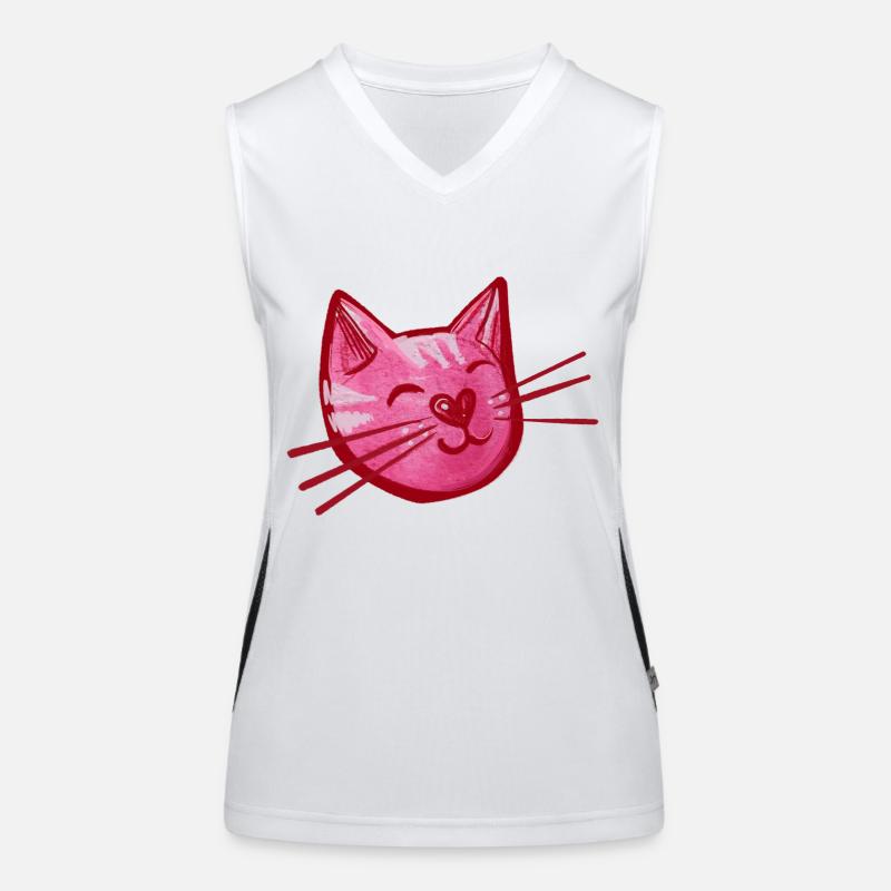 Chat chaton rose Débardeur respirant contrasté Femme