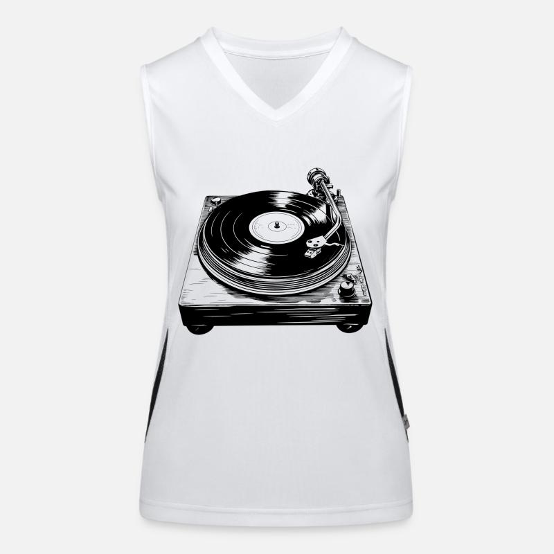 vinyle vinyle musique platine rétro Débardeur respirant contrasté Femme