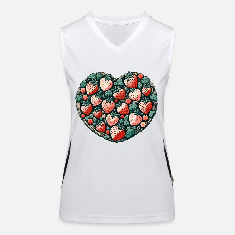 Erdbeer-Liebe Funktionelles Kontrast-Tank Top für Frauen