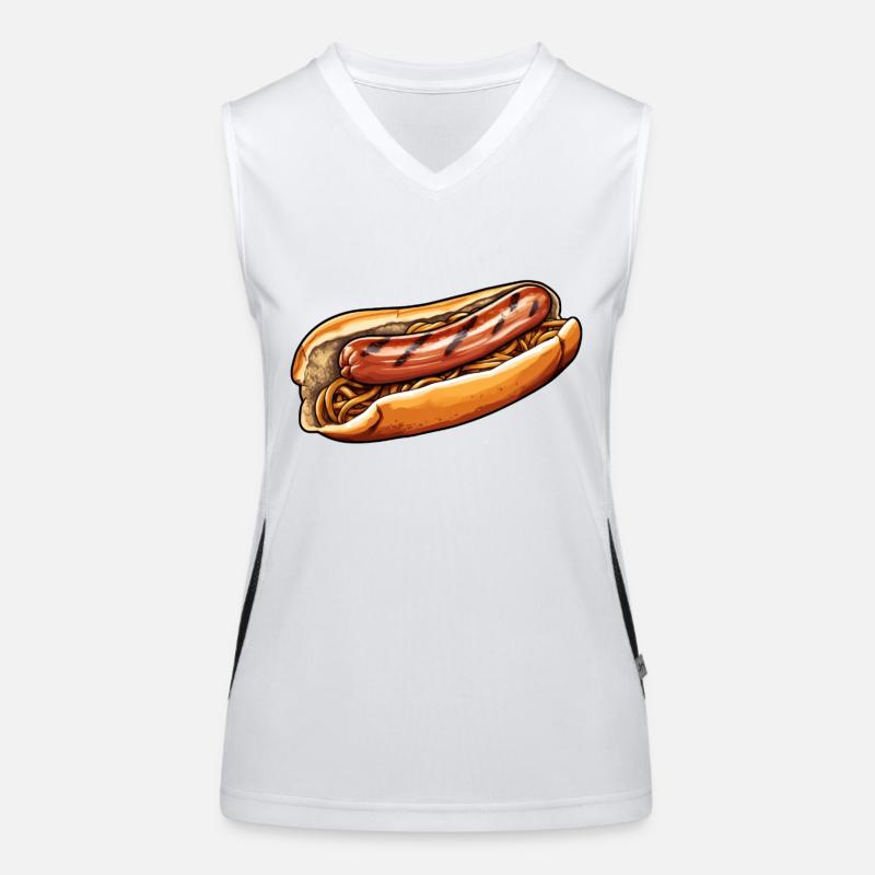 Bratwurst im Brötchen Funktionelles Kontrast-Tank Top für Frauen