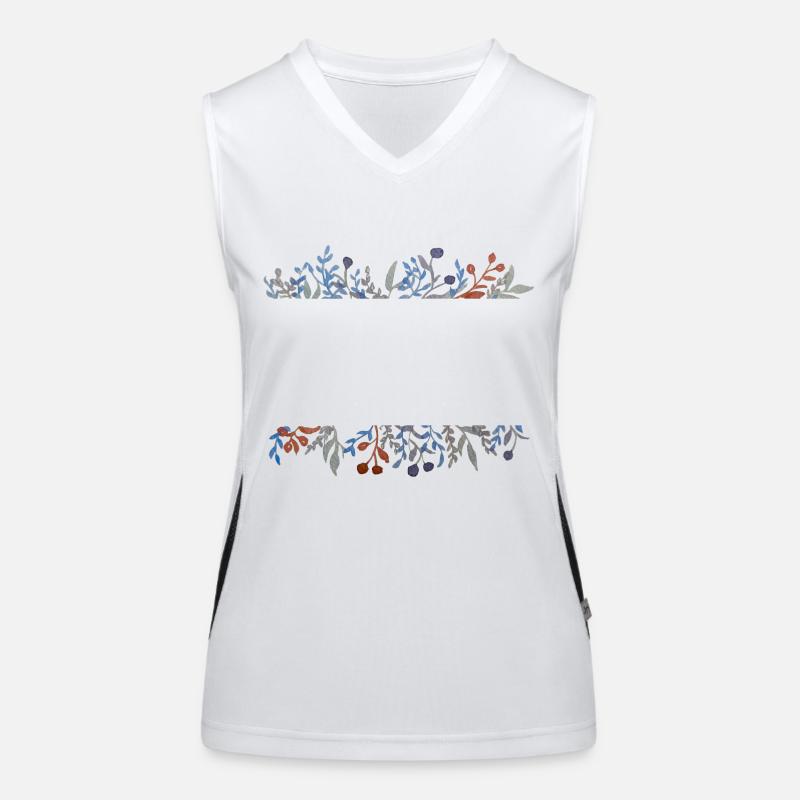 Floral Linear Border Women's Functional Contrast Tank Top