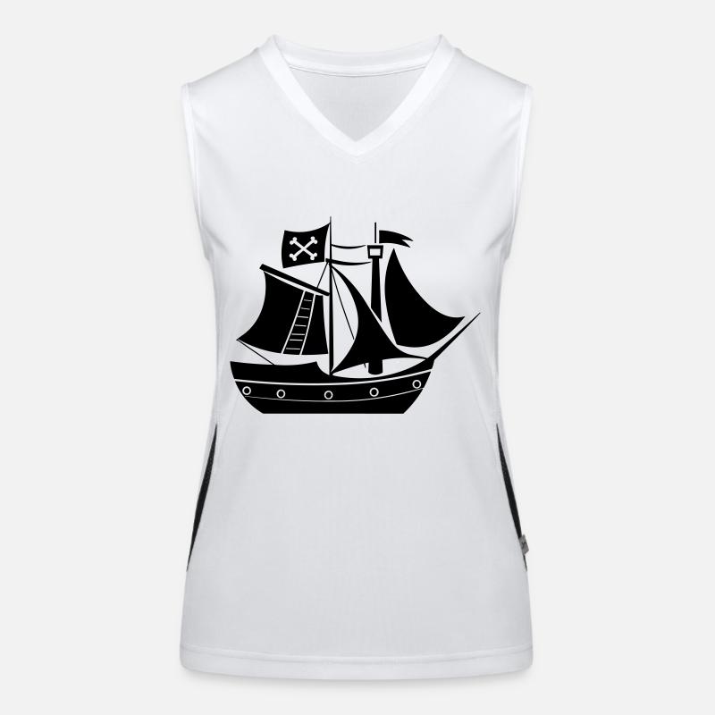 Piratenschiff Funktionelles Kontrast-Tank Top für Frauen