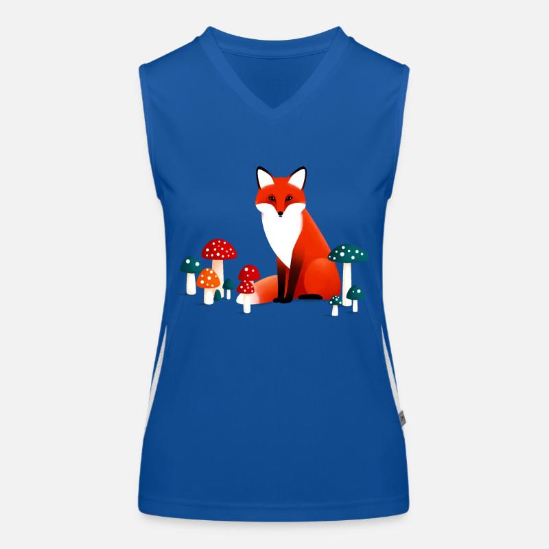 Fuchs mit Pilzen Funktionelles Kontrast-Tank Top für Frauen