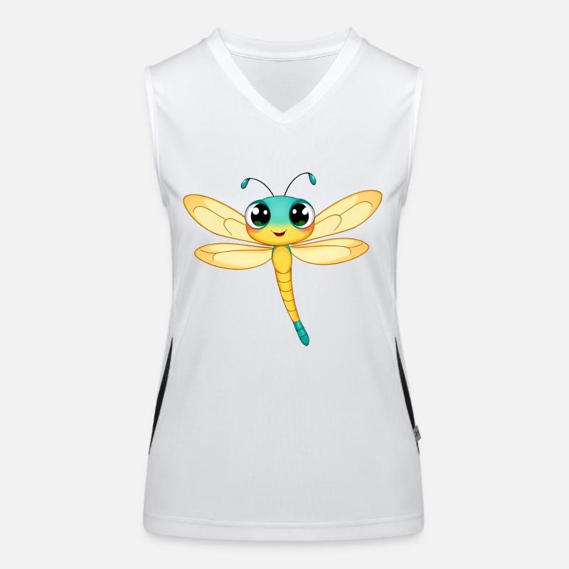 Blaue & Orange Libelle Clipart Funktionelles Kontrast-Tank Top für Frauen