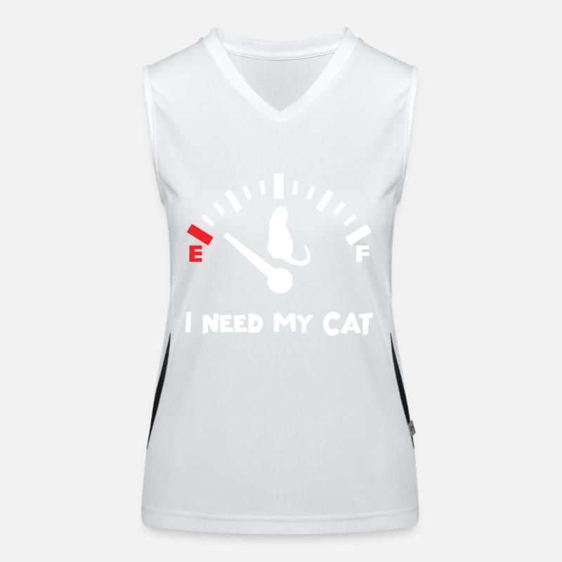 I Need My Cat - Women's Functional Contrast Tank Top - white/black