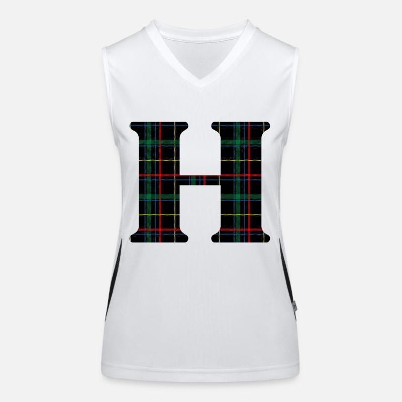 Monogramme h tartan écossais Débardeur respirant contrasté Femme