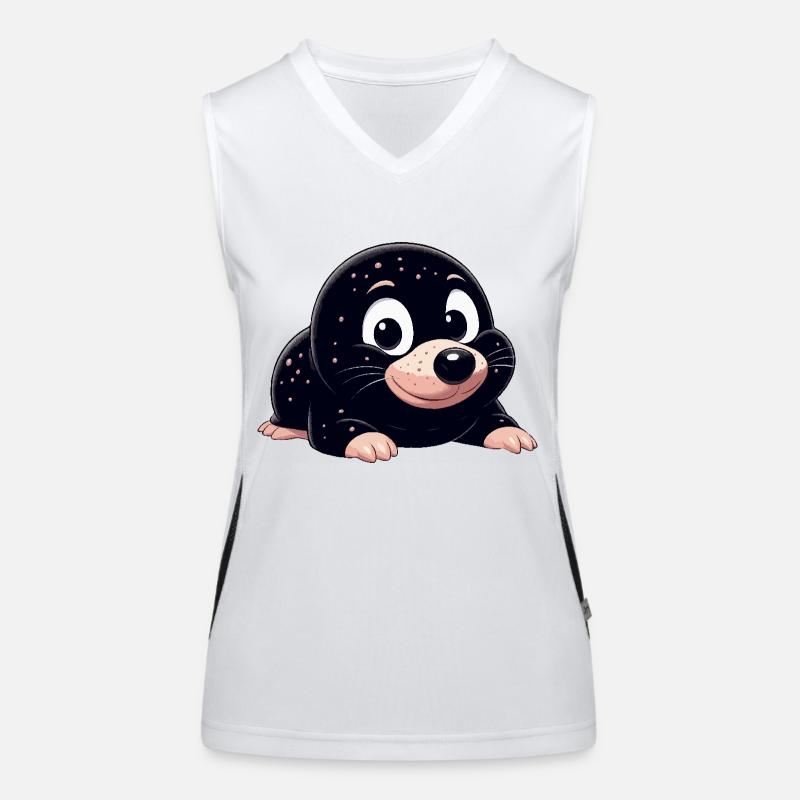 Maulwurf süß Funktionelles Kontrast-Tank Top für Frauen