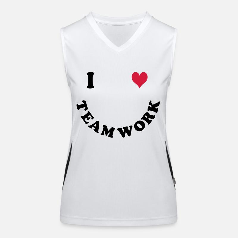 Ich liebe Teamwork Funktionelles Kontrast-Tank Top für Frauen