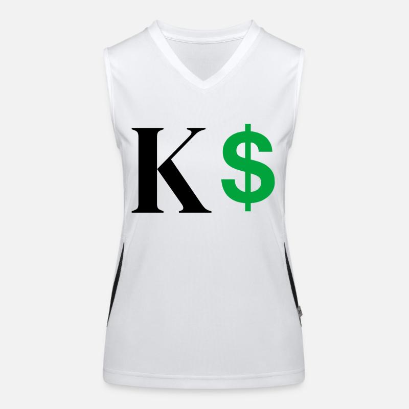 Buchstabe k Dollar Funktionelles Kontrast-Tank Top für Frauen