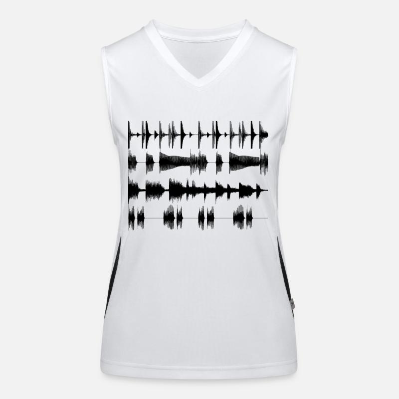 Black waveforms - Débardeur respirant contrasté Femme - blanc/noir