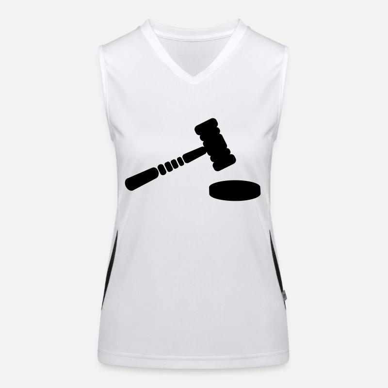 Judge hammer gavel Women's Functional Contrast Tank Top