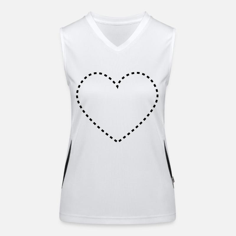 dashed_heart_1c Women's Functional Contrast Tank Top
