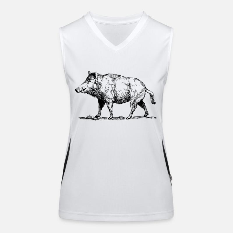 wild boar - Women's Functional Contrast Tank Top - white/black