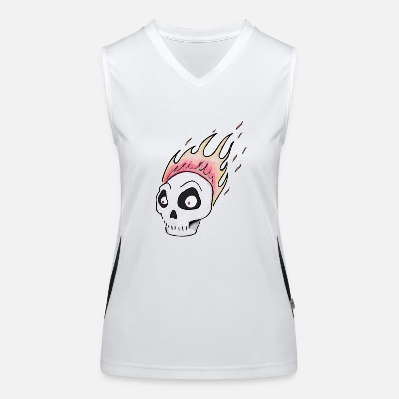 Brennen skull1 Funktionelles Kontrast-Tank Top für Frauen