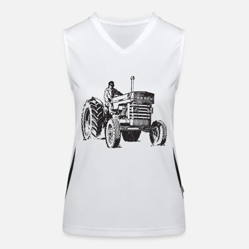 Alter Traktor Funktionelles Kontrast-Tank Top für Frauen