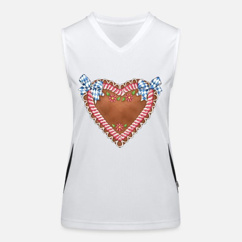 gingerbread heart Women's Functional Contrast Tank Top
