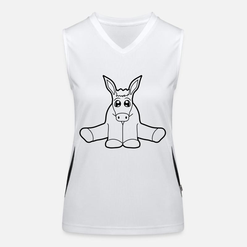 klein baby suess niedlich sitzen esel pferd pony k Funktionelles Kontrast-Tank Top für Frauen