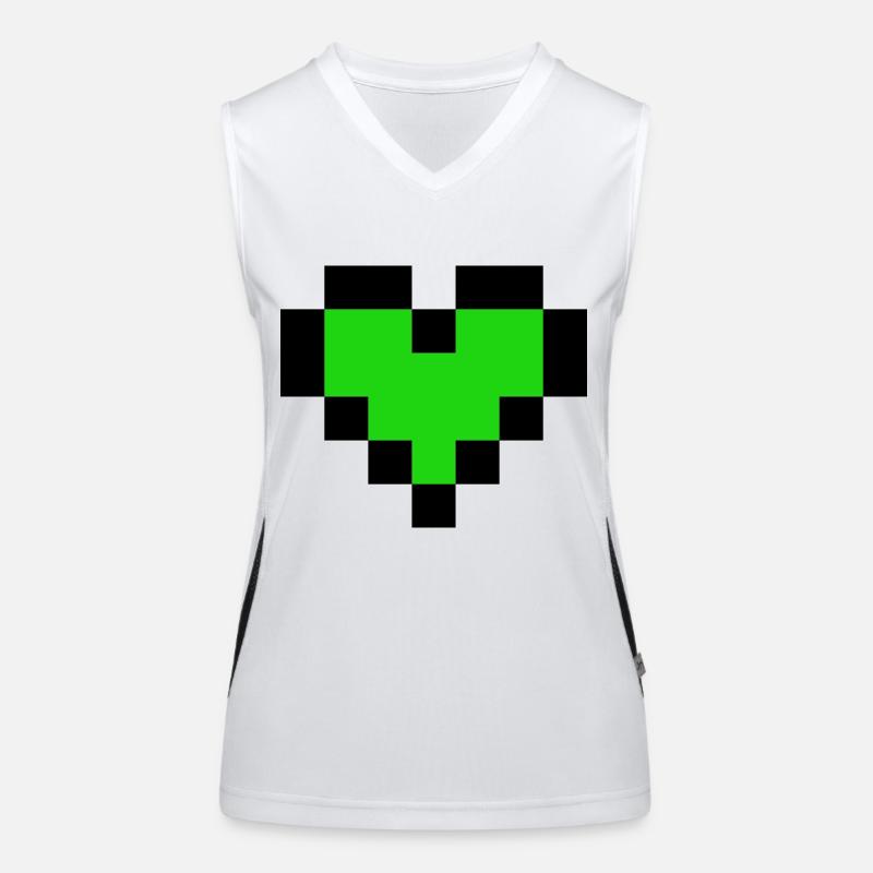 Grünes Herz Funktionelles Kontrast-Tank Top für Frauen