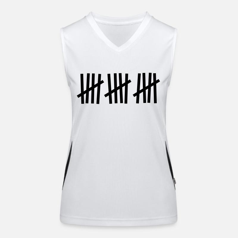 Strichliste 15 Striche Funktionelles Kontrast-Tank Top für Frauen