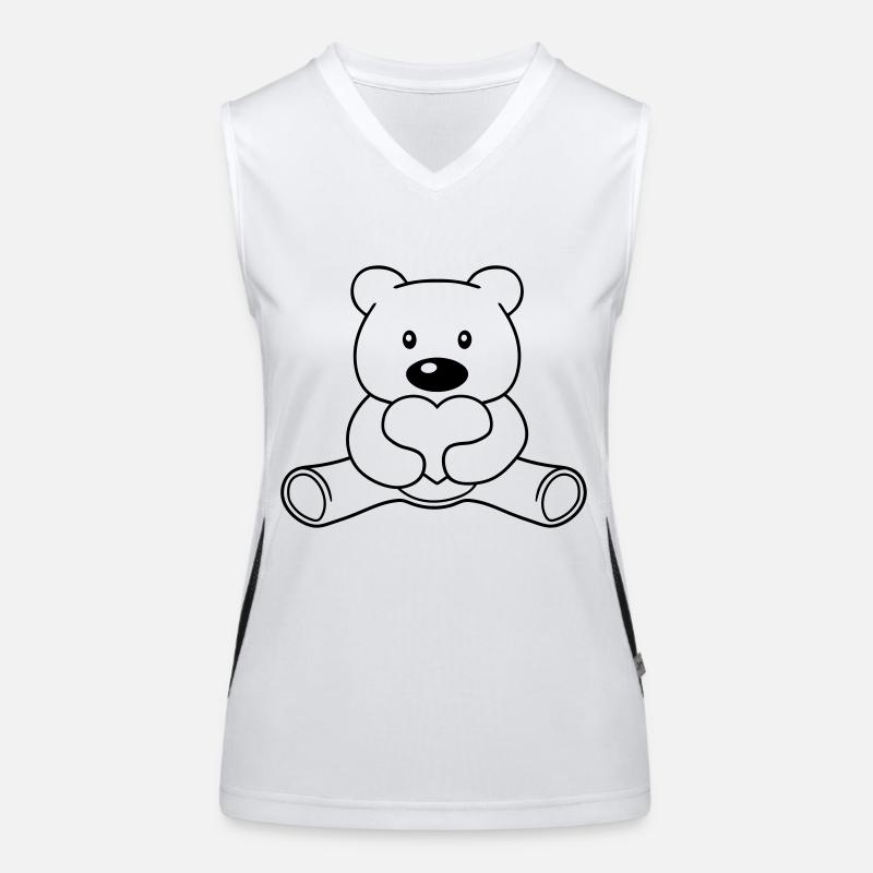 liebe herz baer suess niedlich sitzen klein comic Funktionelles Kontrast-Tank Top für Frauen