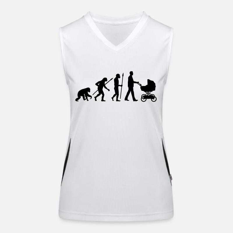 evolution_kinderwagen_mann_a_1c Funktionelles Kontrast-Tank Top für Frauen
