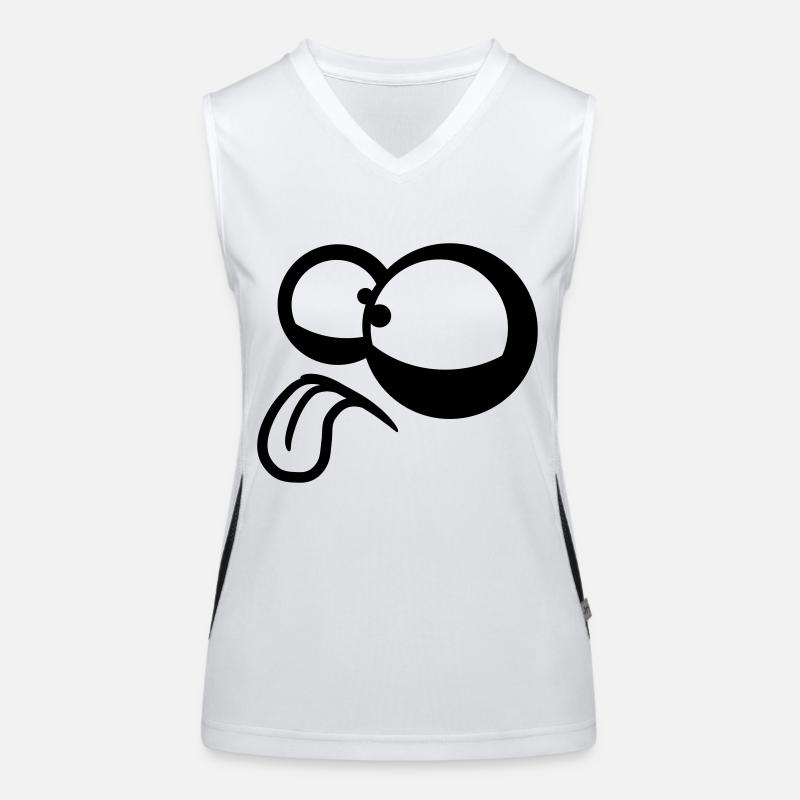 Crazy Comic Eyes Women's Functional Contrast Tank Top