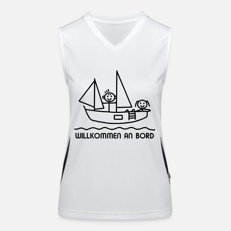 Willkommen an Bord Funktionelles Kontrast-Tank Top für Frauen
