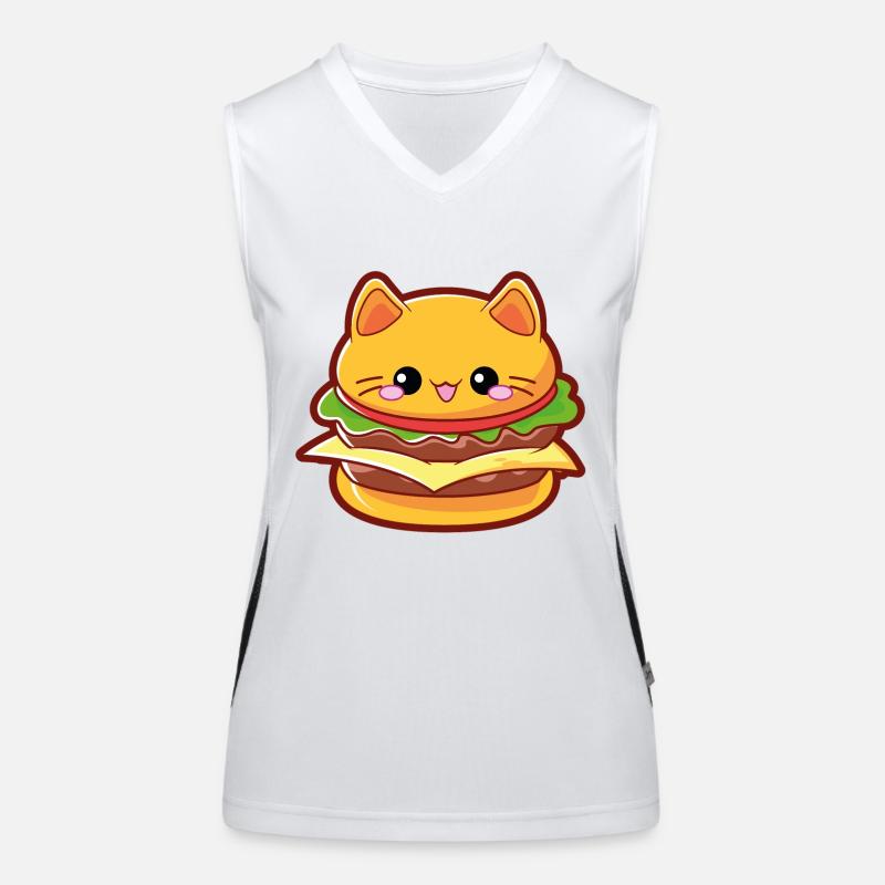 Burger Cat / Burger Katze moodrush Funktionelles Kontrast-Tank Top für Frauen