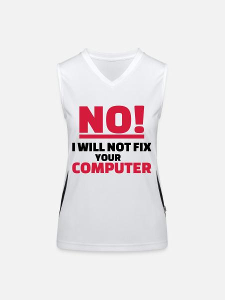 Computer - Funktionelles Kontrast-Tank Top für Frauen - Weiß/Schwarz - Vorne