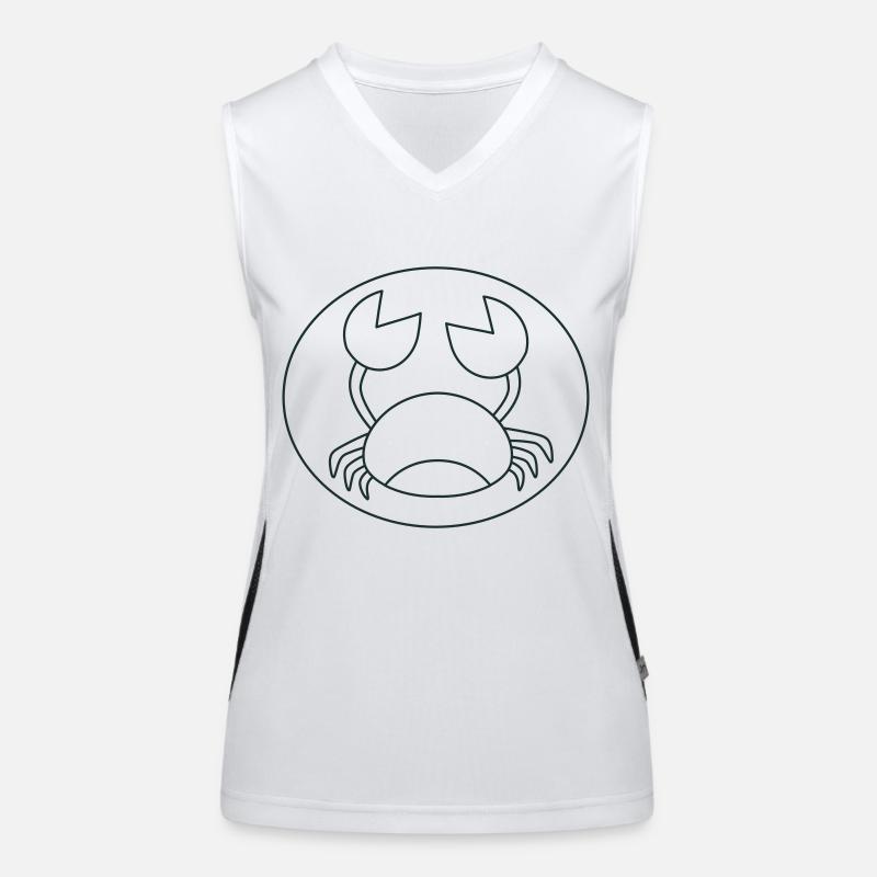 Cute up circle crab Women's Functional Contrast Tank Top