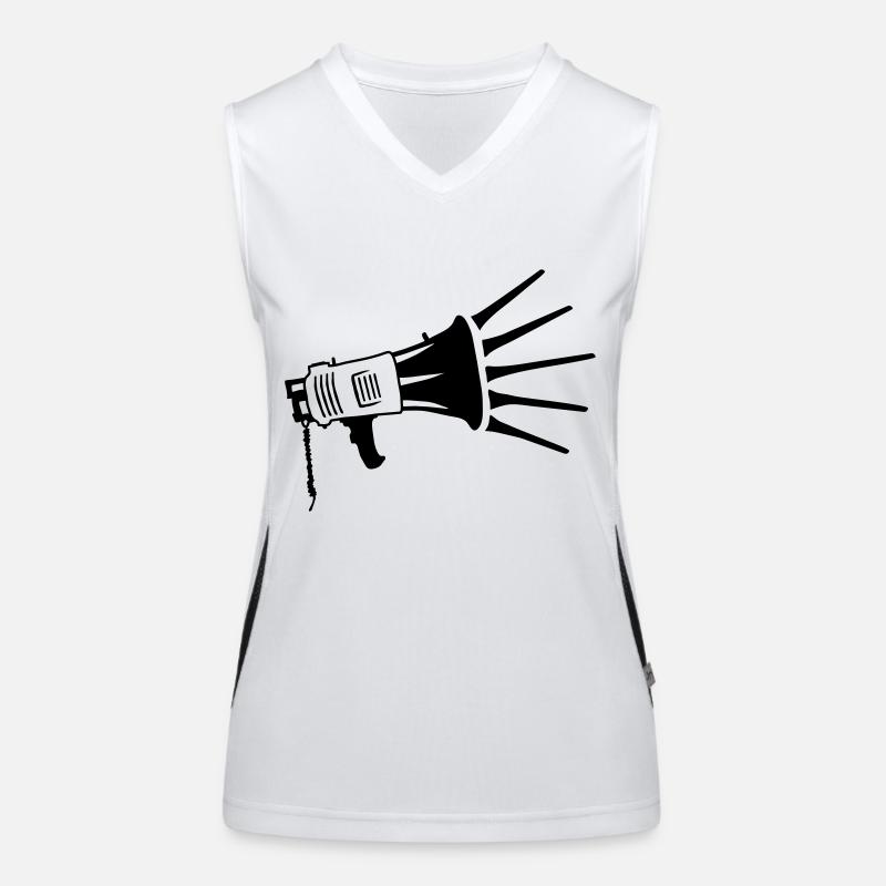 Speaker Propaganda Megaphone Symbol Women's Functional Contrast Tank Top