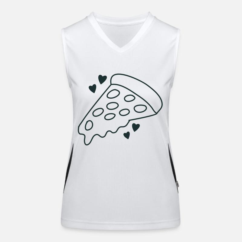 pepperoni slice with love hearts Women's Functional Contrast Tank Top