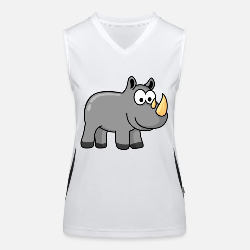 Nashorn Comic Tier Funktionelles Kontrast-Tank Top für Frauen