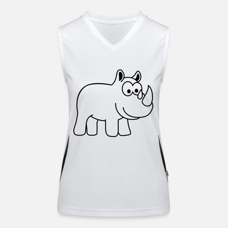 Nashorn Comic Tier Funktionelles Kontrast-Tank Top für Frauen