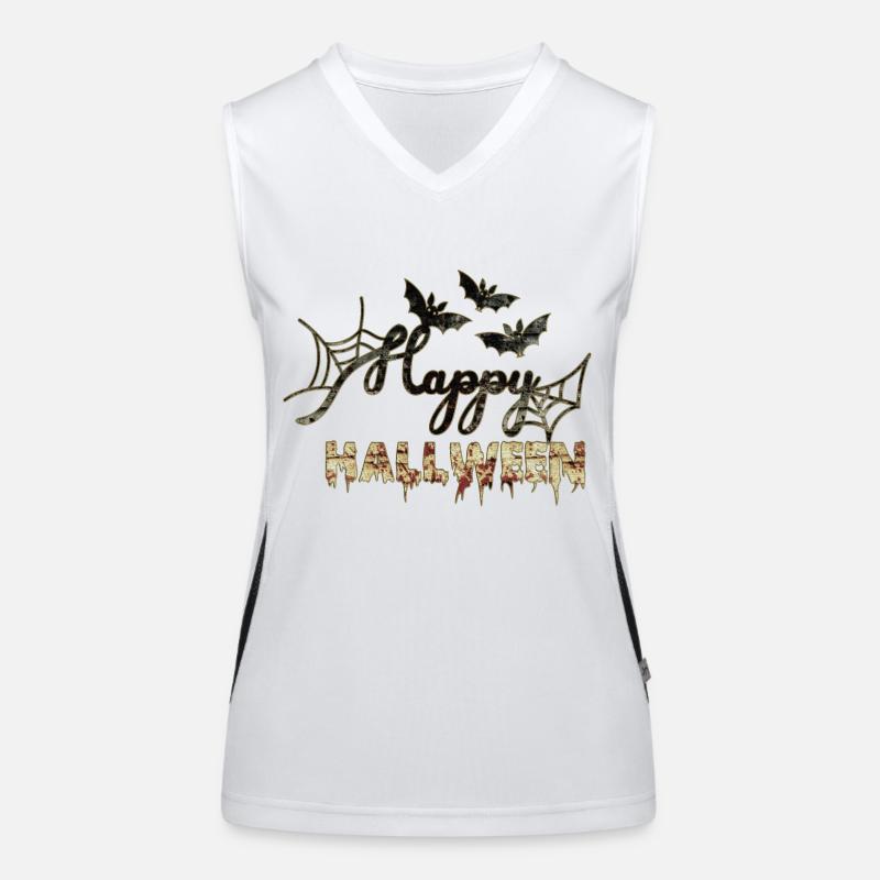 Halloween scary witch horror ghost monster Women's Functional Contrast Tank Top