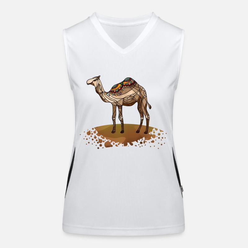 Kamel Funktionelles Kontrast-Tank Top für Frauen