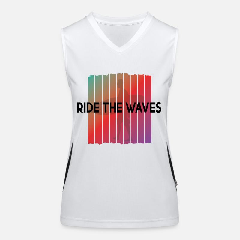 Surfing Surfboard Surfer Geschenksidee Funktionelles Kontrast-Tank Top für Frauen