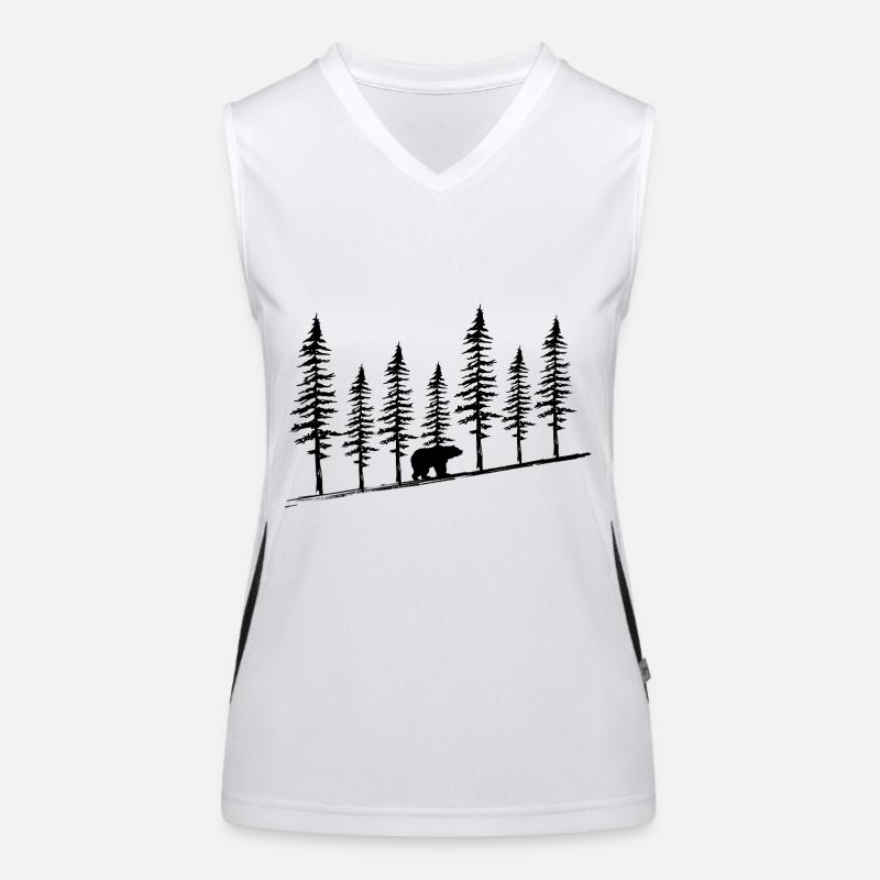 Landscapes Bear Tree line Women's Functional Contrast Tank Top