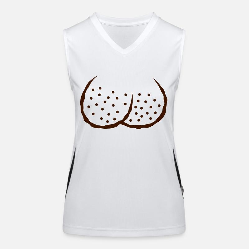 Comic rasierte Eier Hoden Funktionelles Kontrast-Tank Top für Frauen