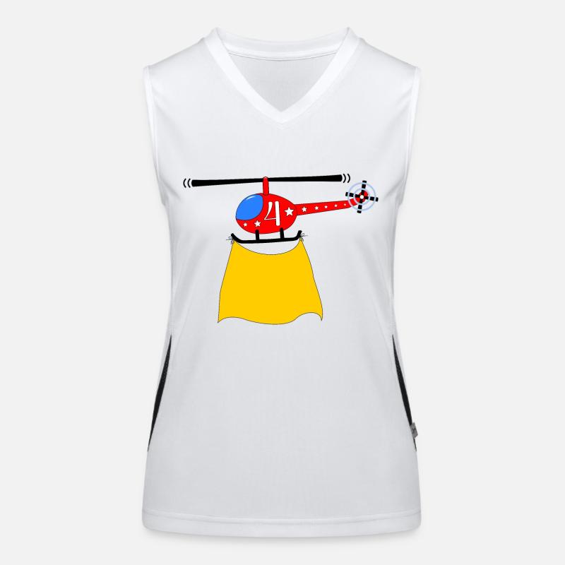 Helicopter Birthday 4 Women's Functional Contrast Tank Top