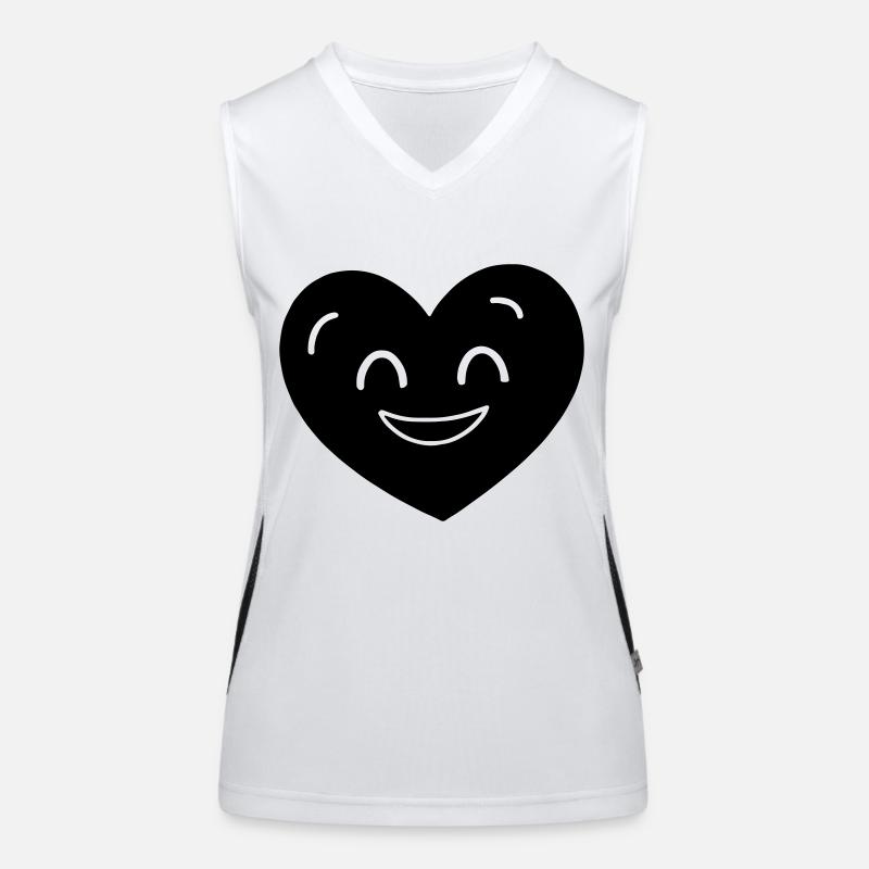 Herz Gesicht Geschenkidee Funktionelles Kontrast-Tank Top für Frauen