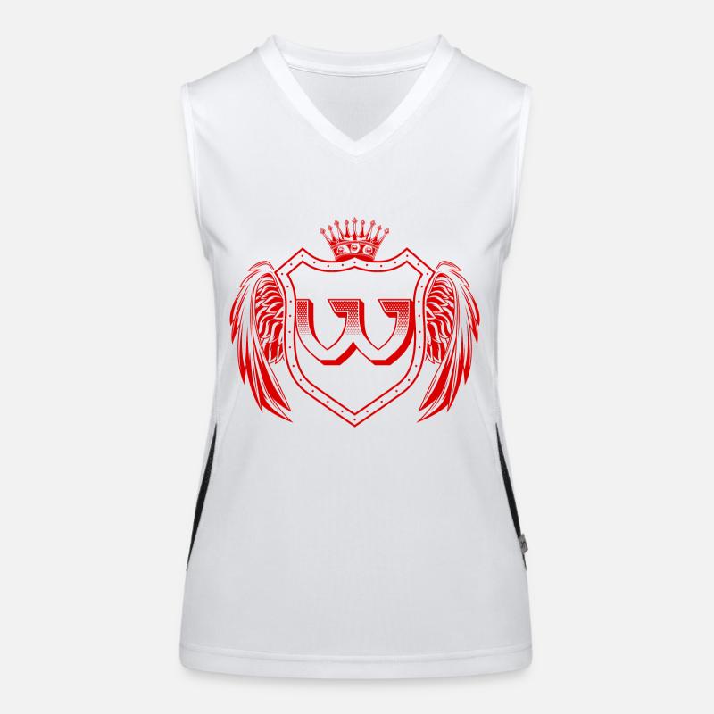 W Buchstabe Wappen Funktionelles Kontrast-Tank Top für Frauen